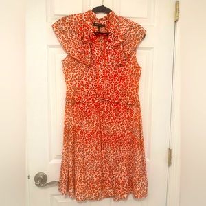 Maje sleeveless ruffle leopard dress NWOT 💯 viscose size 1 🏖️